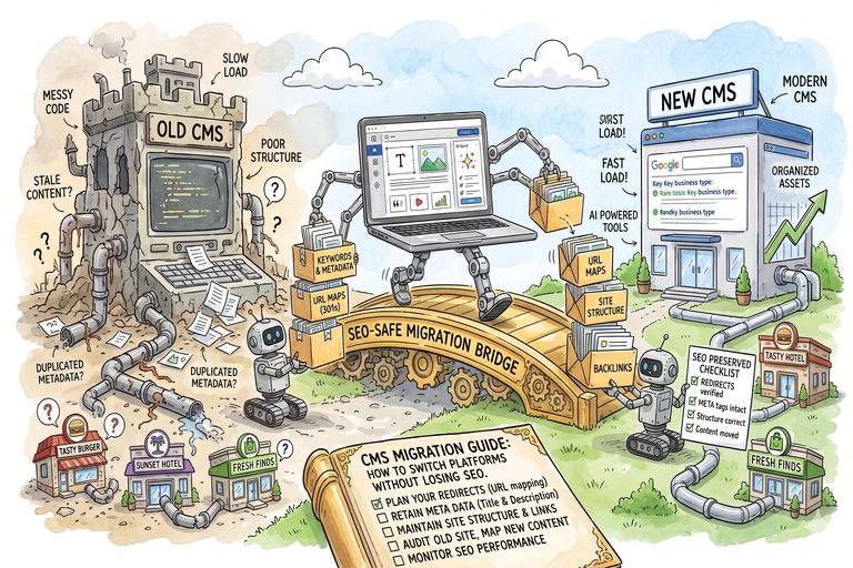 CMS Migration Guide: How to Switch Platforms Without Losing SEO cover image