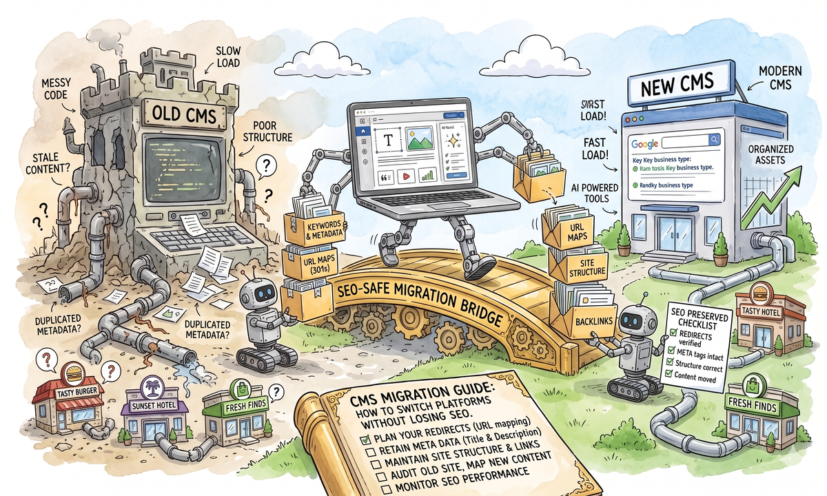 CMS Migration Guide: How to Switch Platforms Without Losing SEO cover image